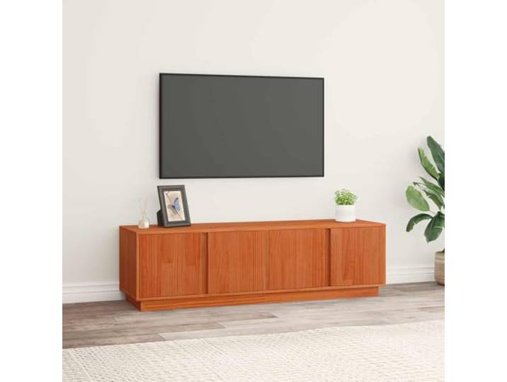 HEFZGDB Pflegeleichter TV-Schrank mit modernem Design aus massivem Kiefernholz mit Stauraum für Wohnzimmer und Schlafzimmer, robuster TV-Schrank modern in Wachsbraun 140x40x40 cm