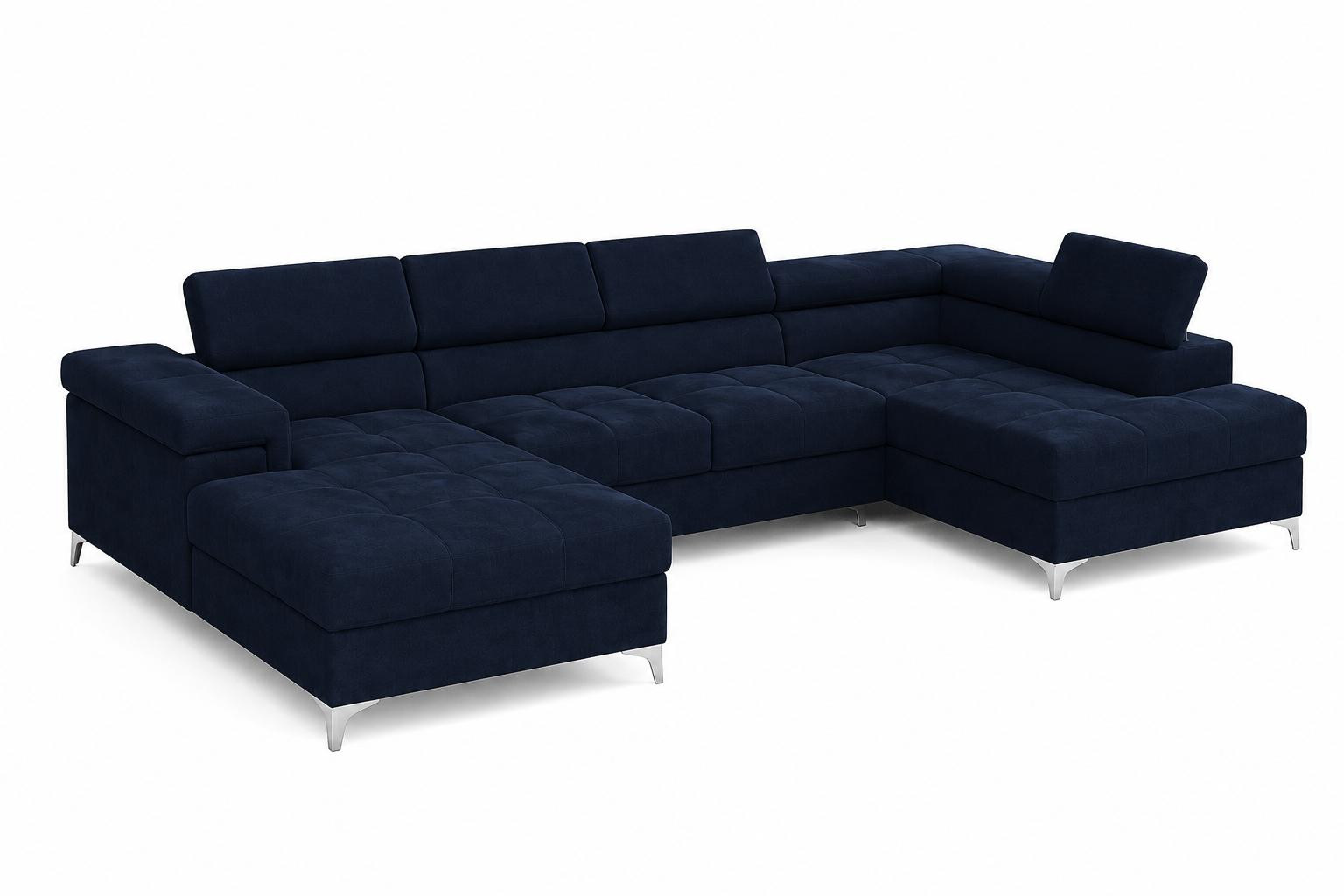 Michael-Angelo U-vormige chaise longue met opbergruimte, donkerblauw, B: 345 cm, D: 90 cm, H: 202 cm
