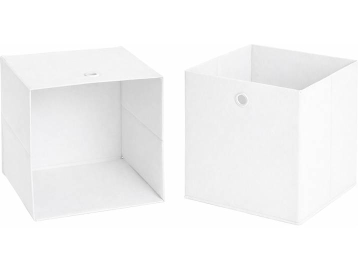 Aufbewahrungsbox SCHILDMEYER AREZZO, Faltboxen, 2er-Set, MADE IN GERMANY , weiß, B:32cm H:32cm T:32cm, Pappe, Stoff, Aufbewahrungsboxen, Aufbewahrungsbox, Praktisches 2er-Set, Made in Germany
