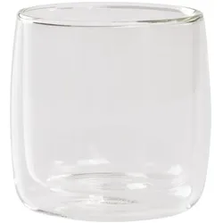 Zafferano No Bilia 4er-Set doppelwandige Borosilikatglas-Trinkgläser - Klar - Modernes und elegantes Design für heiße und kalte Getränke NB-4X