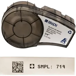 Brady, Etikettenrolle, Black on White Dissolvable (19.05 mm)