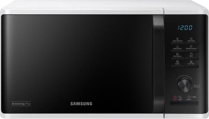Samsung MG23K3515AW Mikrowelle mit Grill, flache Oberfläche, schnelles Auftauen, 800 W, weiß