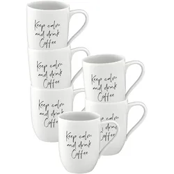 Villeroy & Boch Statement Becher 'Keep calm and drink Coffee' 290 ml 6er Set