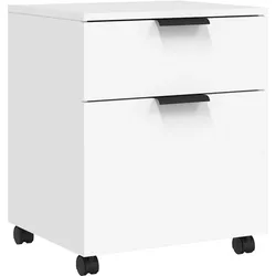 DELUKE Rollcontainer MOSAB rollbar Weiß 45x38x54 cm | Nachttisch mit Rollen Aktenschrank rollbar kleiner Schubladenschrank