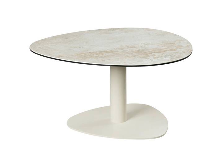 Belluti Couchtisch, Taupe, Grauweiß, Metall, Glas, Keramik, organisch, Rundrohr, Bodenplatte, 74x38x74 cm, Wohnzimmer, Wohnzimmertische, Couchtische, Couchtische Glas
