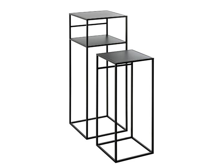 Beistelltisch Deben 2er-Set 30 x 85 x 30cm Schwarz