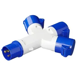 ProPlus CEE 3-Fach Verteiler 16A, Elektronikkabel + Stecker, Weiss