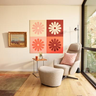 Felt Right Daisy Checker Flame Wall Art   Sound Dampening Pinnable Tiles