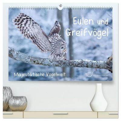Eulen und Greifvögel - Majestätische Vogelwelt (hochwertiger Premium Wandkalender 2027 DIN A2 quer), Kunstdruck in Hochglanz