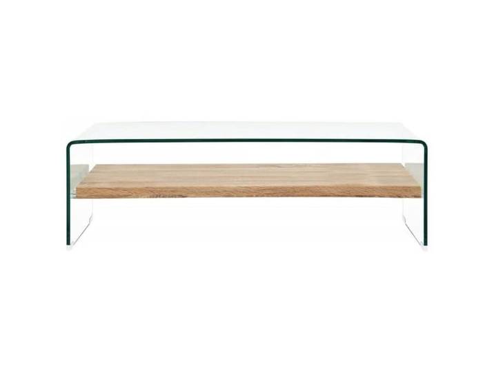 Table basse en verre trempé - Maison - Clair 98x45x31 cm - Transparent - A monter soi-même - Adulte