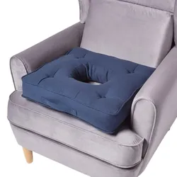 SITZKISSEN mit Aussparung dunkelblau 50/50/10 cm – Entlastungskissen, Baumwolle