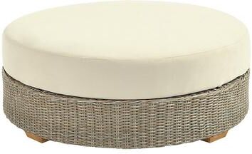 Replacement Round Ottoman Cushion - Canvas Navy Sunbrella - Ballard Designs