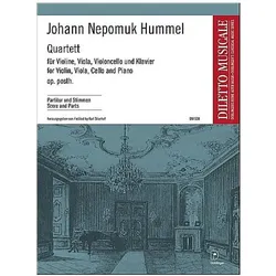 Quartett oppost. für Klavier und Streichtrio Partitur und 3 Stimmen, Fachbücher von Johann Nepomuk Hummel