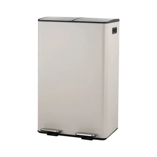 NOUS Living prullenbak voor afvalscheiding, mat grijs, 63L (30L + 30L + 3L)