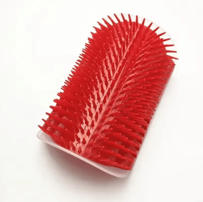 Inspire Picks Wall Mounted Cat Corner Scratcher With Catnip Self Grooming Interactive Toy red