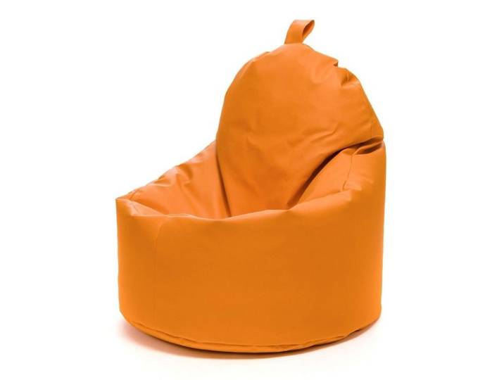 Fauteuil Pouf YOKO Cuir ecologique E1 Orange