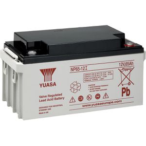 Yuasa AGM-Batterie NP65-12I, 12 V, 65 Ah, M6 Anschluss, mit VdS-Zulassung