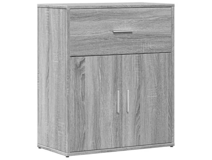 Sideboard Grau Sonoma-Eiche 60x31x70 cm Holzwerkstoff Schrank Stauraum Stabile Holzwerkstoff-Konstruktion, pflegeleichte Oberfläche, vielseitig nutzbare Abstellfläche, benötigt Wandbefestigung