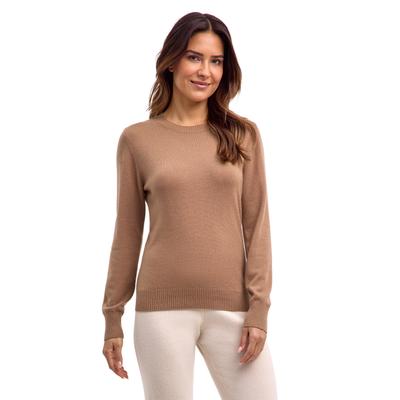 Strickpullover FALKE "Pure Cashmere", Damen, Gr. M, camel (5038), Pullover Strickpullover