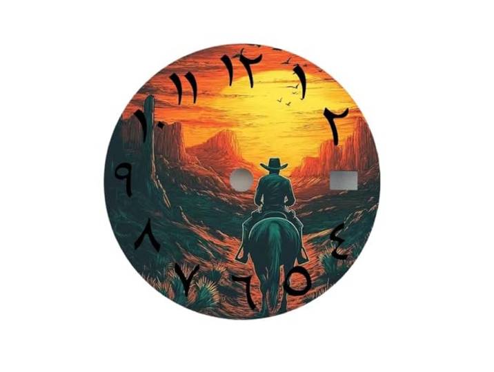 PBNANHGZZ 1 Stück 28,5 mm Zifferblatt NH35 Zifferblatt Sunset Cowboy Zifferblatt mit arabischen Ziffern NH36 Zifferblatt Geeignet for NH35/36 Uhrwerke(NO.4,Single Calendar)