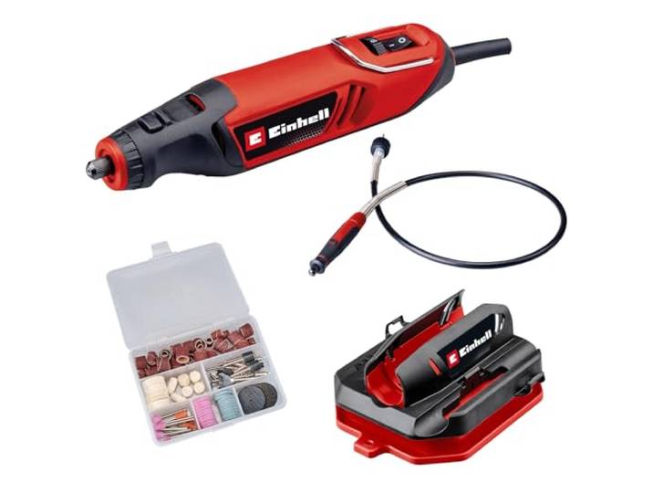 Einhell Outil de meulage et gravure TC-MT 150 E 150 W 6 vitesses jusqu’à 35000 tr/min arbre 100 cm avec stylet gravure 117 accessoires