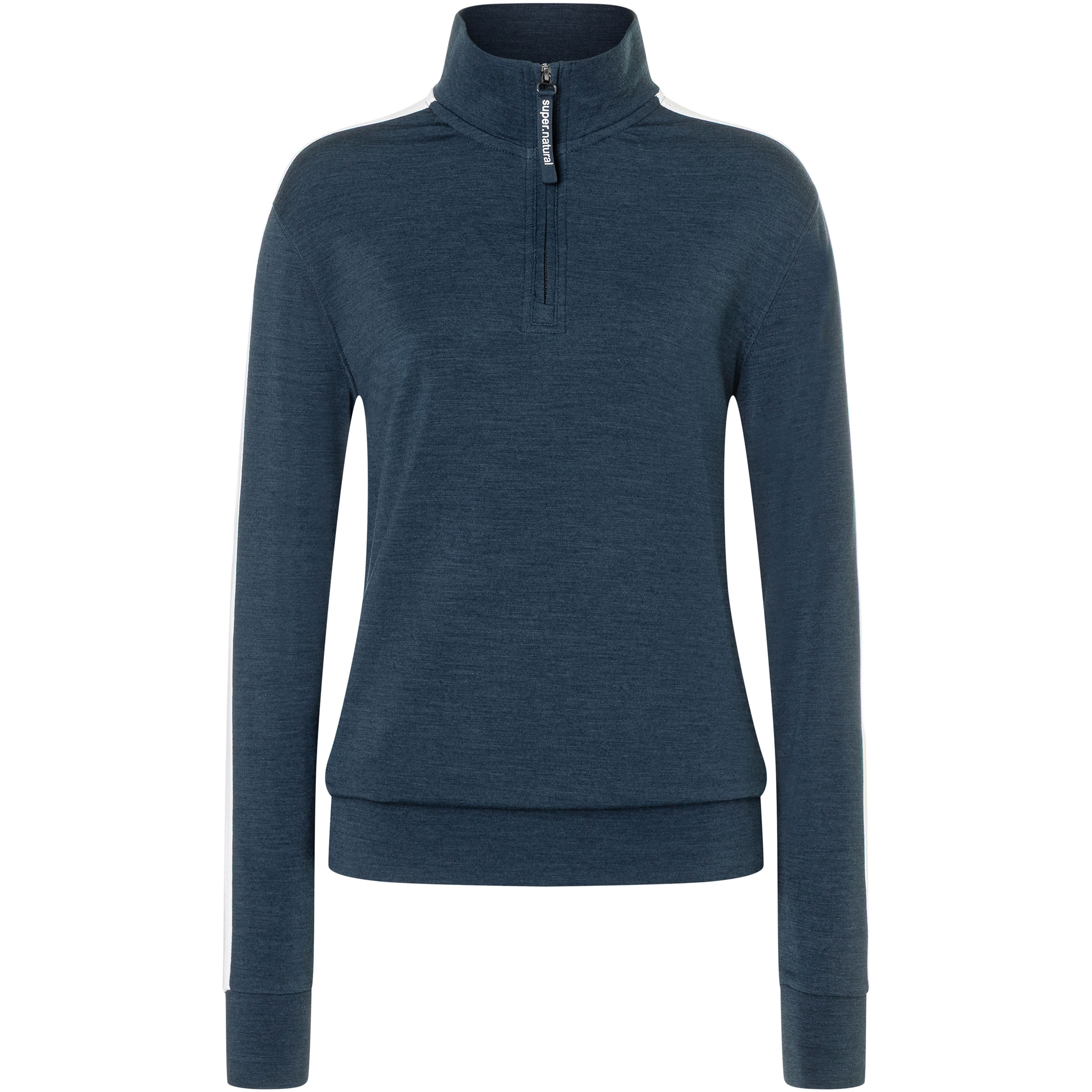Super.Natural Colorado Zip Turtleneck Damen Pullover blau Größe S Lifestyle Elastisch Merinowolle