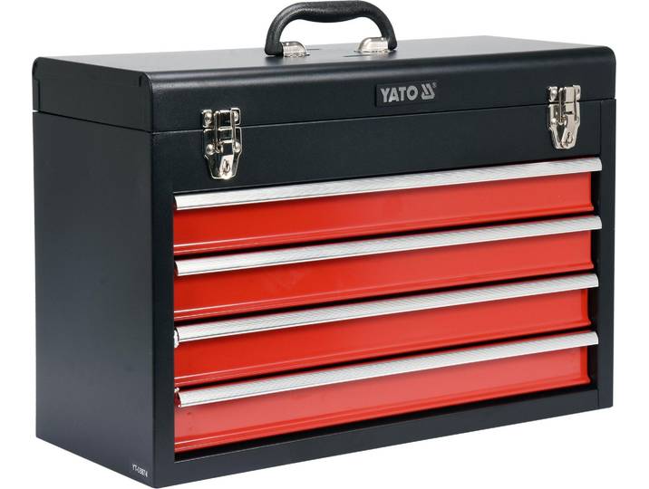 Caisse à outils\, coffre à outils en métal 218x360x520 mm avec 4 tiroirs