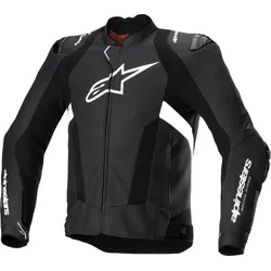 Alpinestars Missile V3 Airflow luftdurchlässige Lederjacke - schwarz-weiß - 58