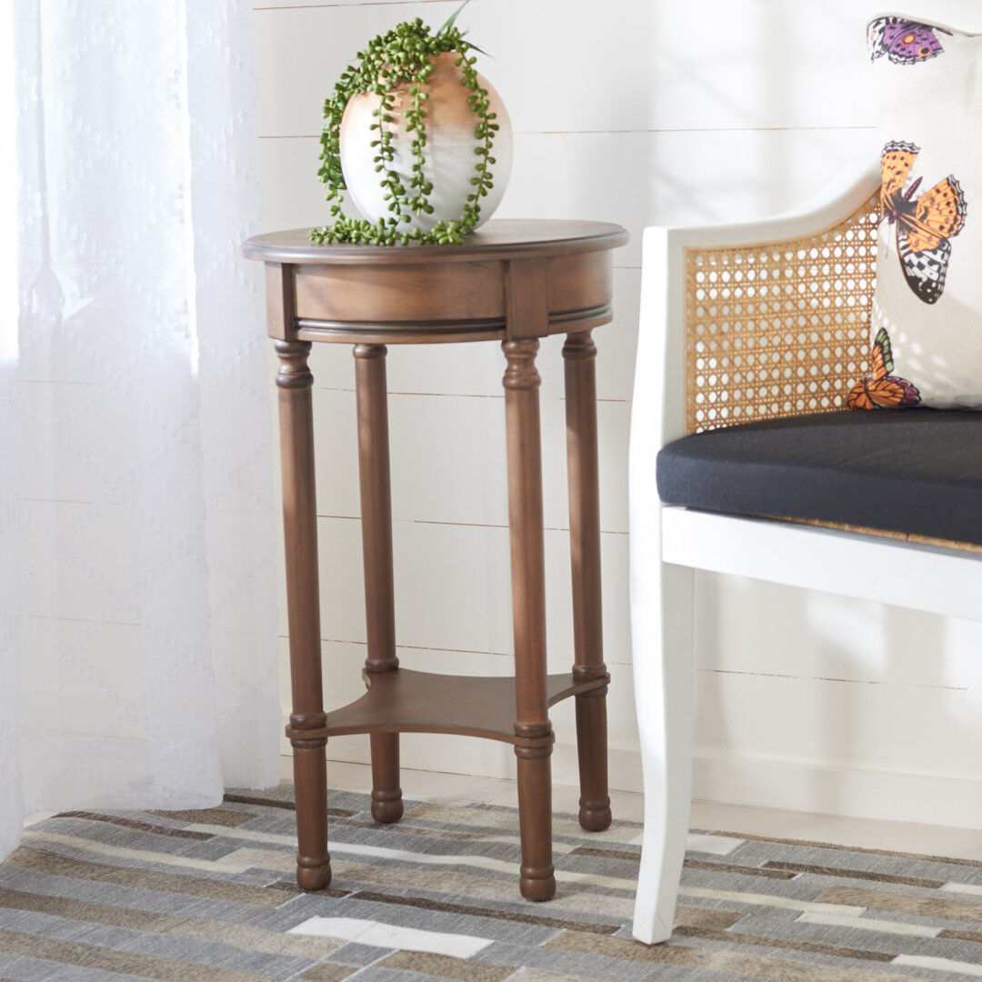 Canora Grey Four Leg Round Side Table Brown 66.04cm H X 40.01cm W X 40.01cm D