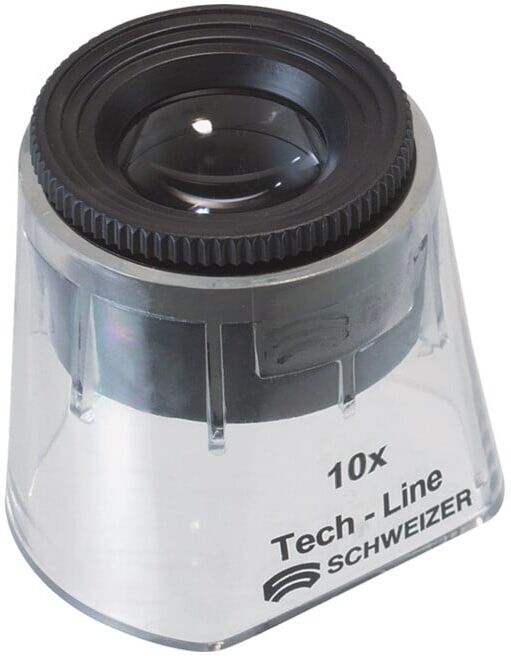 Loupe à pied Tech-Line grossissement x 10 Vario D. lentille 22,8 mm Schweizer (09510)