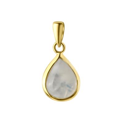 Kettenanhänger VIVANCE "375/- Gelbgold Mondstein", gelb (gelb, bunt), Schmuckanhänger, Damen, one-size, Gold, 0,7 g, Kettenanhänger