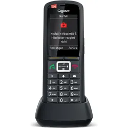 Gigaset PRO R700H protect PRO DECT Mobilteil 6,1cm 2,4Zoll Display Bewegungssensor SOS Alarmtaste LE, Telefon, Schwarz