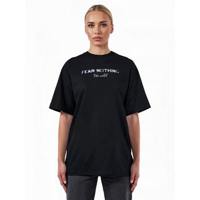 Oversize-Shirt TRUEPRODIGY "Noa F Logo Print Oversized Rundhals", Damen, Gr. L, schwarz, Obermaterial: 100% Baumwolle CO., Rundhals, Shirts