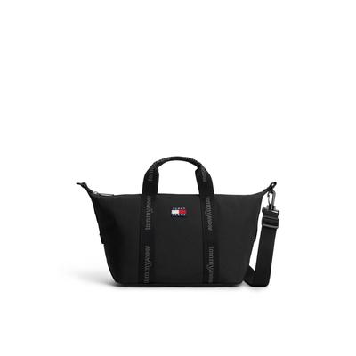 Handtasche TOMMY JEANS "TJW ESS DAILY MINI TOTE", Damen, Gr. B/H/T: 42cm x 21cm x 13cm, schwarz, Textil, Taschen Handtasche, Damen Umhängetasche, Logoschriftzug an den Tragegriffen