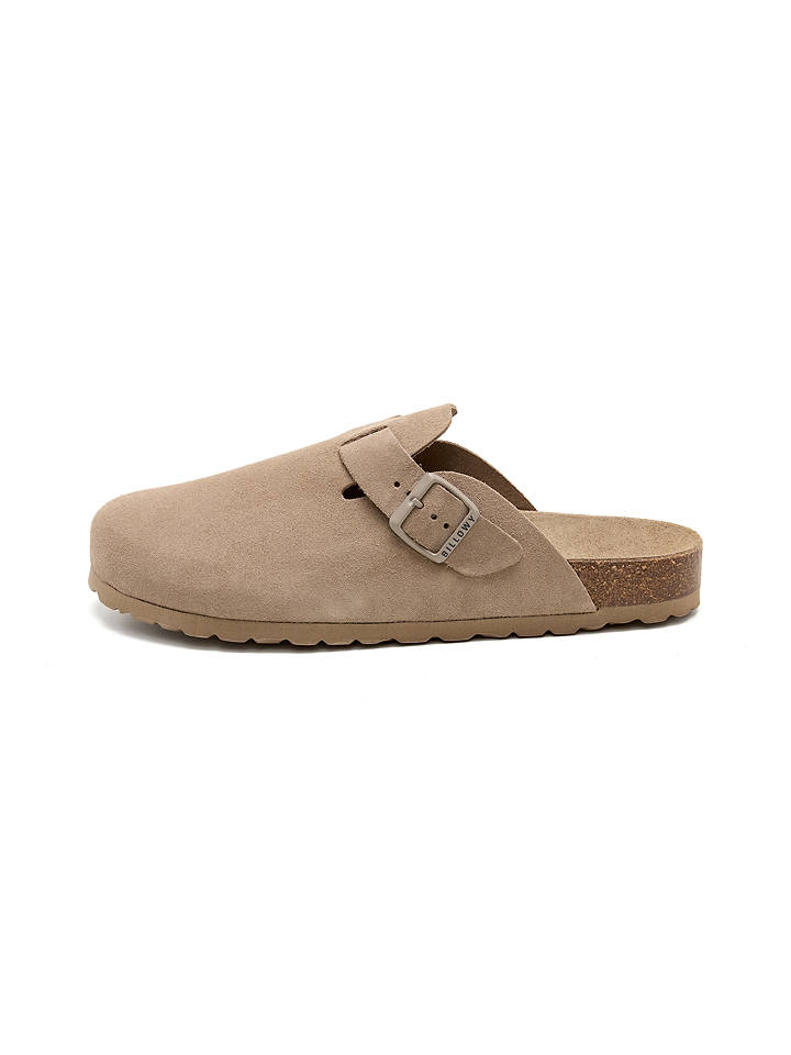 billowy Leder-Clogs in Beige - 41