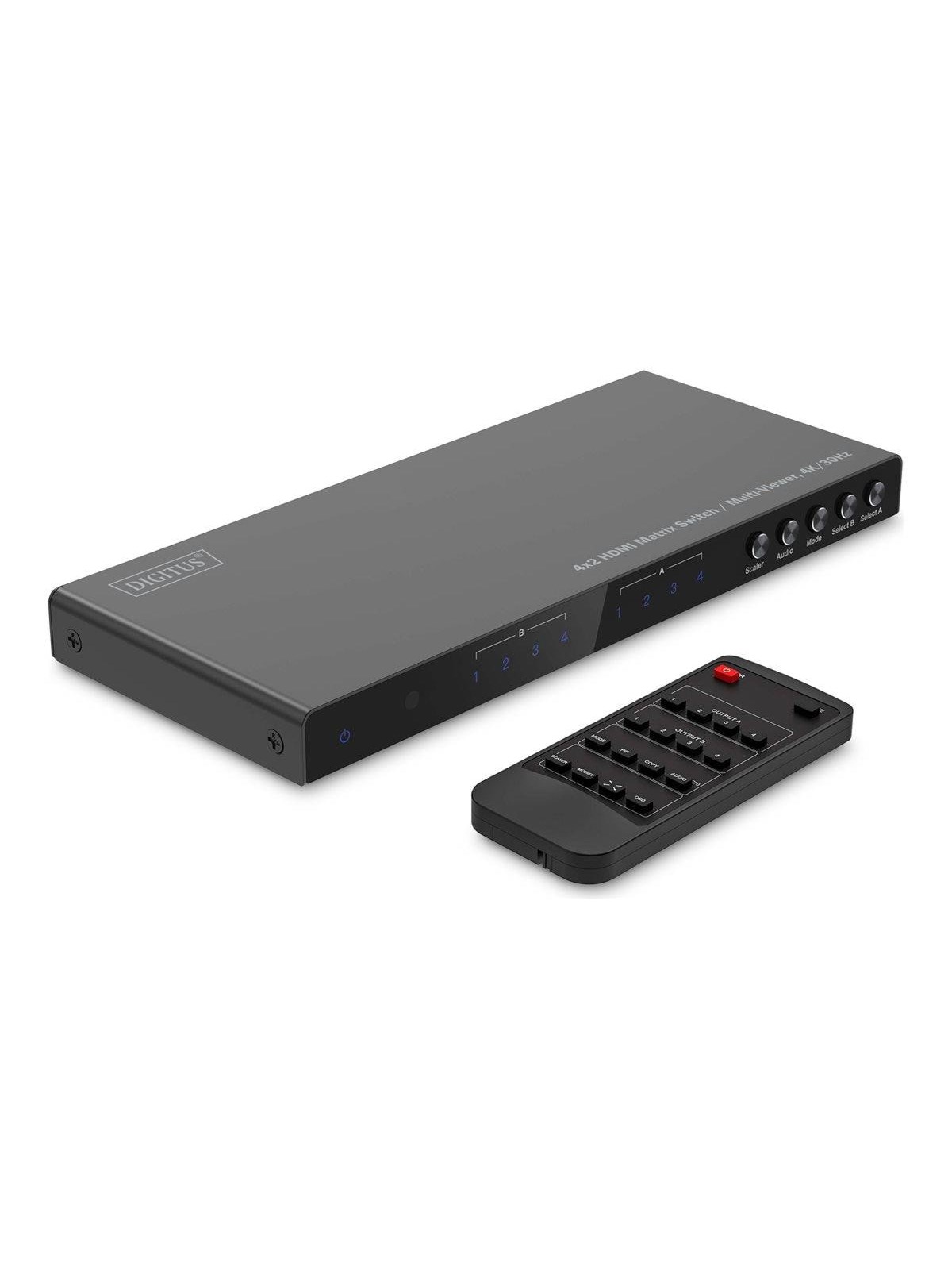 DIGITUS - video/audio switch - multi-viewer 4K/30Hz - 4 x 2