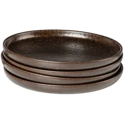 Gipfelstück Dessertteller-Set, Steinzeug Glockenklang Bronze / Braun