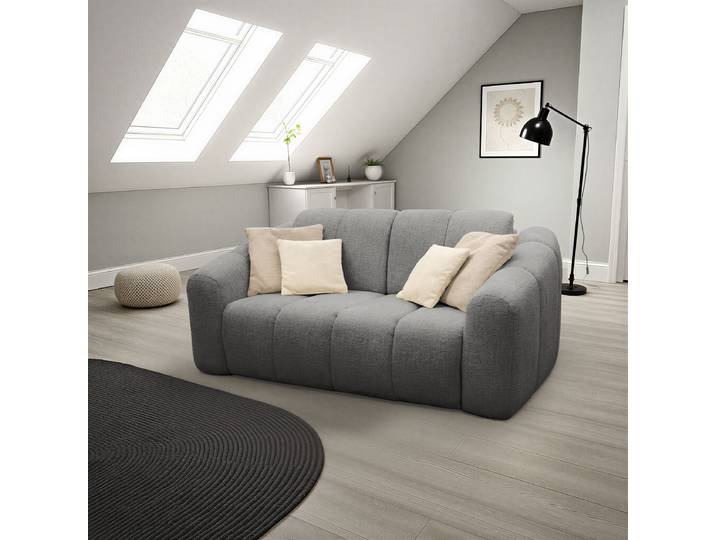 Schlafsofa Grau Chenille Rebana 192 x 85 x 110cm mit Schlaffunktion Modern