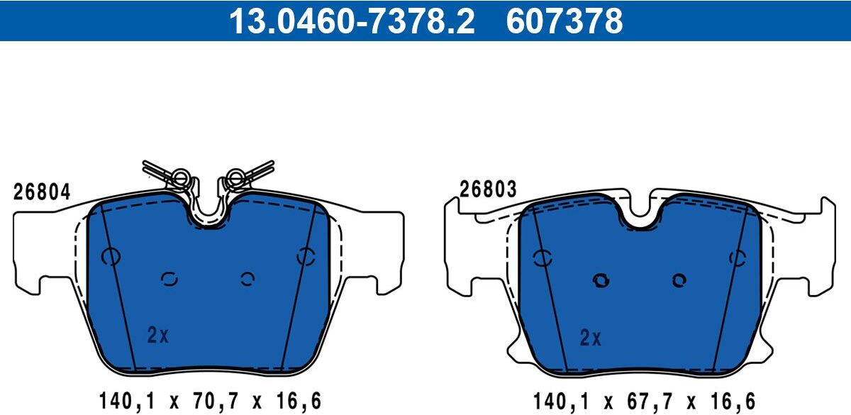 Ate Set di pastiglie freno 13.0460-7378.2