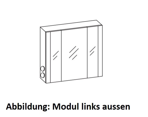 Artiqua LED-Spiegelschrank , Riviera Eiche quer NB, 071-SET-2-82-LA-438 071-SET-2-82-LA-438