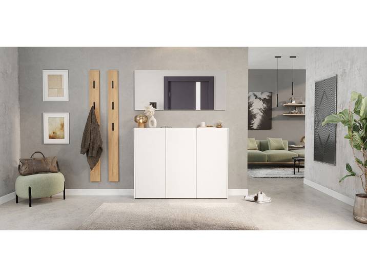 Commode à chaussures Libbiano 138 x 105 x 25cm Blanc/Blanc
