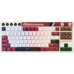 Konjac Sponge M87 Famicom Tastatur (US, Kabelgebunden), Tastatur, Rot, Weiss, Schwarz