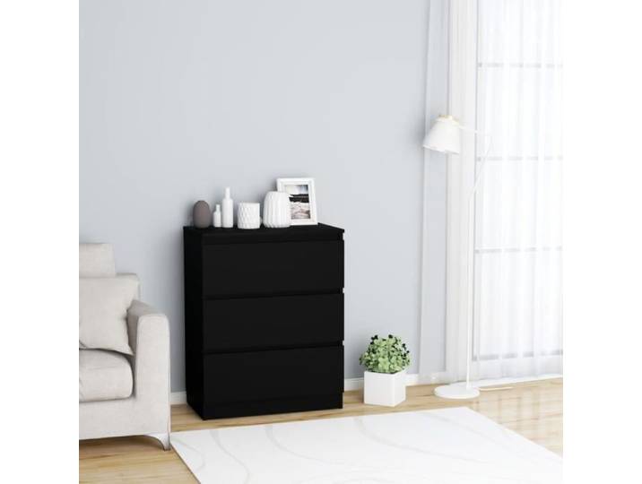 Buffet De Cuisine Buffet Bahut Style Moderne - Buffet bas Décor Noir 60x35x76 cm Aggloméré 76167