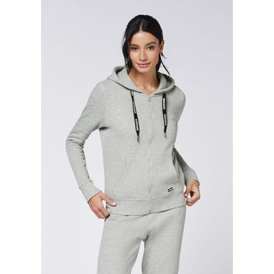 Kapuzensweatjacke CHIEMSEE, Damen, Gr. XS (32), grau (neutral gray melange), 90% Baumwolle, 10% Viskose, Sweatjacken