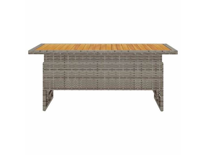 Stable&Durable - Noir - Table de jardin - gris 100x50x43/63 cm acacia et résine tressée - Table terrasse HS258168104