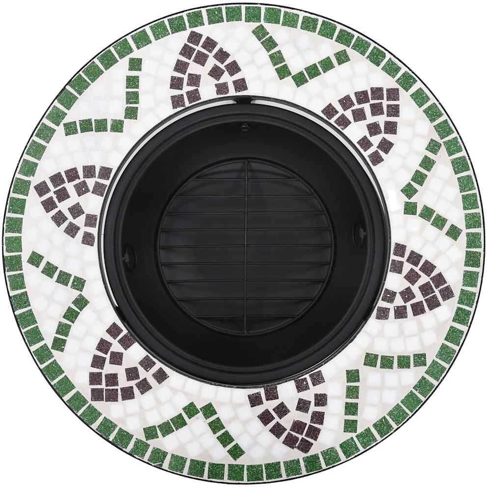 vidaXL Foyer mosaïque Vert 68 cm Céramique