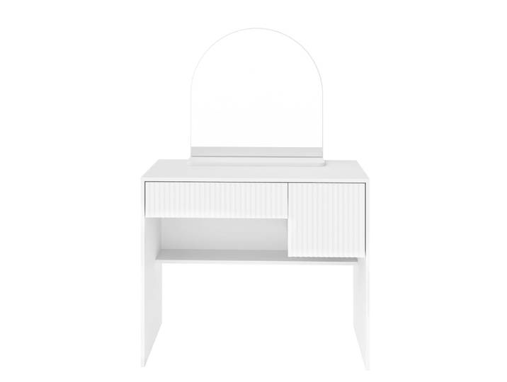 Coiffeuse avec miroir table de maquillage blanche moderne 90x40x135cm