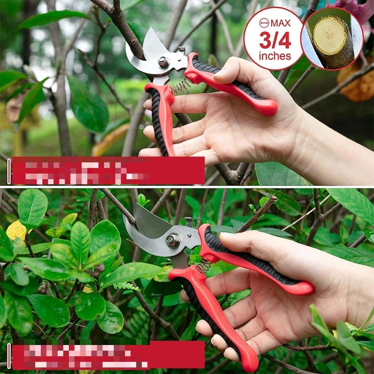INF Ensemble d'outils de jardin 9 pièces – Outils main en acier inoxydable avec poignées antidérapantes TPR, gants,
