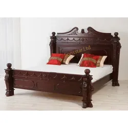 Empire Bett Massivholz-Mahagoni