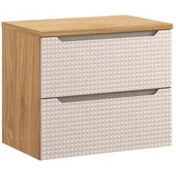 WASCHTISCHUNTERSCHRANK 70cm Mallory Beige und Holz